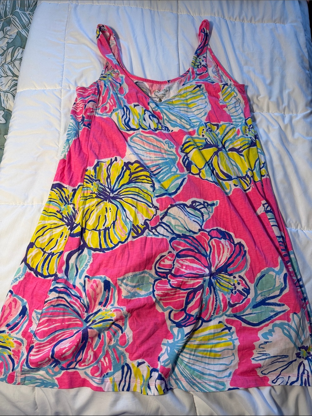 women' Pink Floral Tank One-Piece Dress
